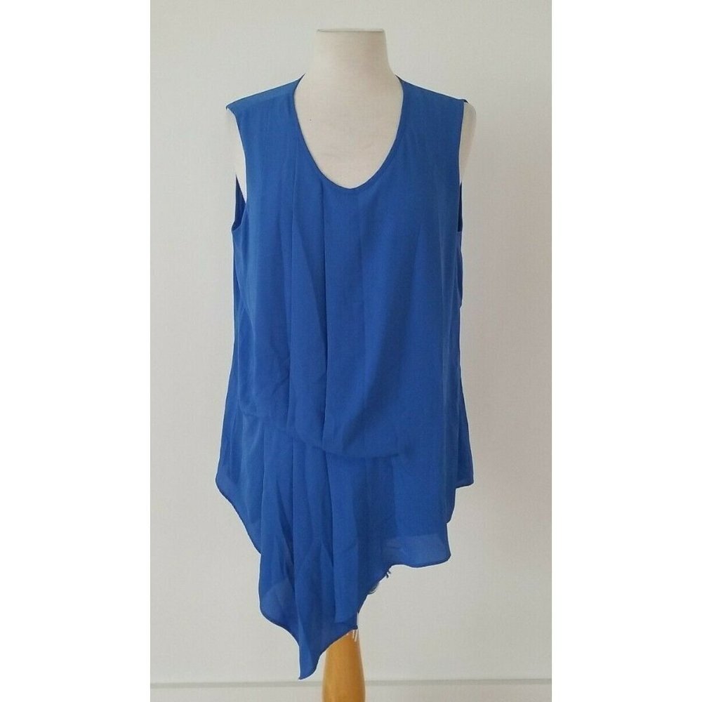 3/$15 SALE - Mossimo Women's Sleeveless Blue Tunic Blouse Sz L